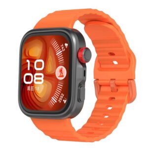Λουράκι Wave Texture Solid Color Silicone Band Huawei Watch Fit 3 /4 /4 Pro orange