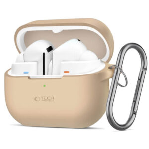 Θήκη σιλικόνης Tech-Protect Silicone Hook Samsung Galaxy Buds 3/3 FE/3 PRO caffe latte