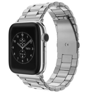 Λουράκι μεταλλικό Three Bead Stainless Steel Apple Watch 2/3/4/5/6/7/8/9/10/11/SE (38/40/41/42MM) silver