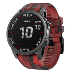 Λουράκι Camouflage Garmin Fenix 5/6/6 PRO/7/ 8 (47 MM) red