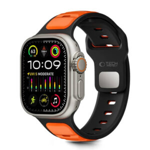 Λουράκι Tech-Protect IconBand Line Apple Watch 1/2/3/4/5/6/7/8/9/10/11/SE/Ultra 1/2/3 (42/44/45/46/49MM) black/orange