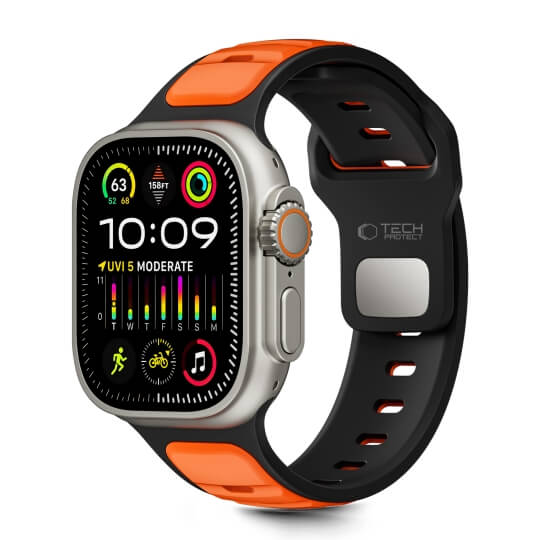 Λουράκι Tech-Protect IconBand Line Apple Watch 1/2/3/4/5/6/7/8/9/10/11/SE/Ultra 1/2/3 (42/44/45/46/49MM) black/orange