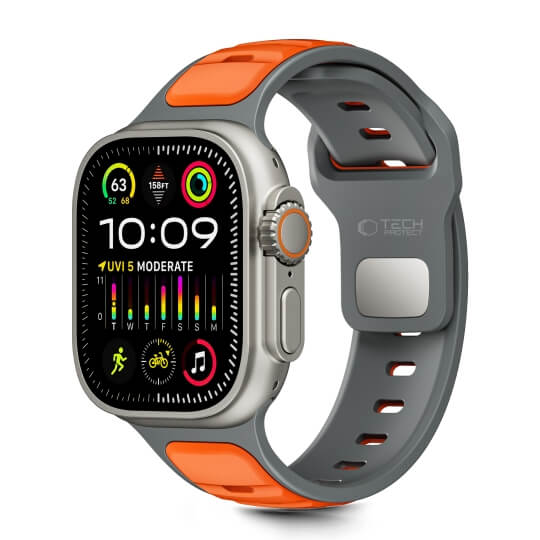 Λουράκι Tech-Protect IconBand Line Apple Watch 1/2/3/4/5/6/7/8/9/10/11/SE/Ultra 1/2/3 (42/44/45/46/49MM) grey/orange