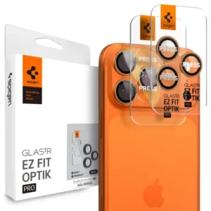 Spigen® Optik TR Ez Fit (2 Pack) Camera Protector για Apple iphone 14 Pro/14 Pro Max/15 Pro/15 Pro Max/16 Pro/16 Pro Max/17 Pro/17 Pro Max orange (AGL10123)