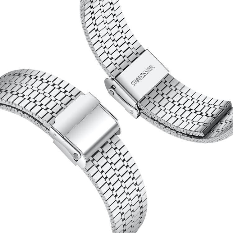 Λουράκι μεταλλικό Seven Beads Buckle Stainless Steel Metal Watch Band 22mm ασημί - Image 3